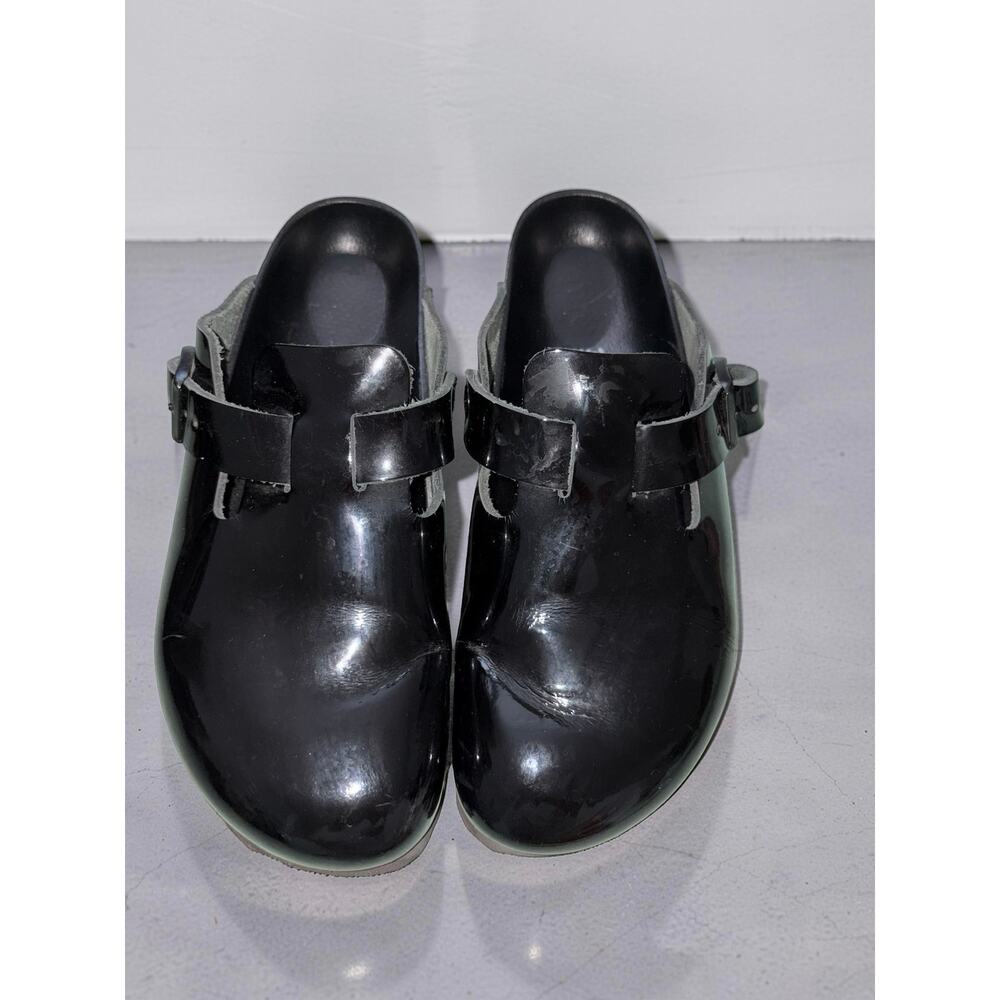 Birkenstock Boston Black Patent Leather Clogs Womens EU 38 US 7-7.5 - Picture 2 of 5